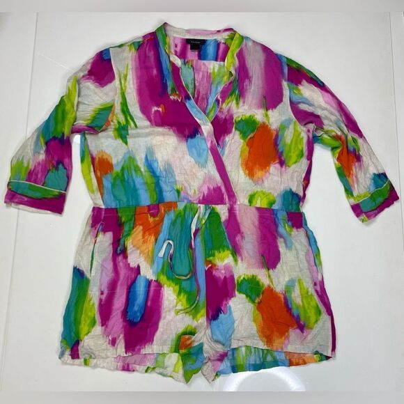 NATORI Jumpsuit Romper Women XL Multicolor Viscose 3/4 Sleeves - Picture 1 of 7